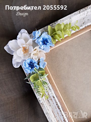 Декорирана рамка с нежни цветя за снимка , снимка 2 - Подаръци за кръщене - 38997810