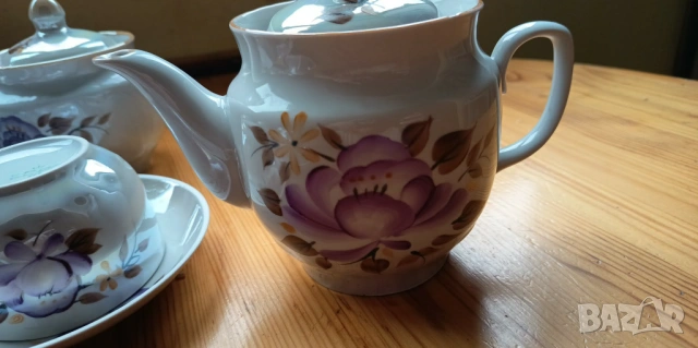 Винтидж порцеланов сервиз "Дружковка" (СССР, 1970-те) - безупречно състояние, снимка 5 - Сервизи - 53393336