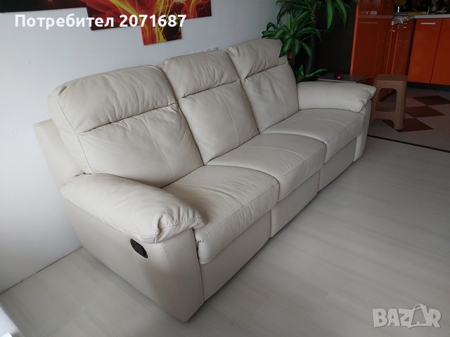 Троен или двоен kожен диван с релакс функция, снимка 2 - Дивани и мека мебел - 43506261