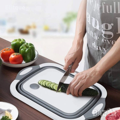 Многофункционална сгъваема дъска за рязане - леген с тапа, снимка 4 - Други - 52896404