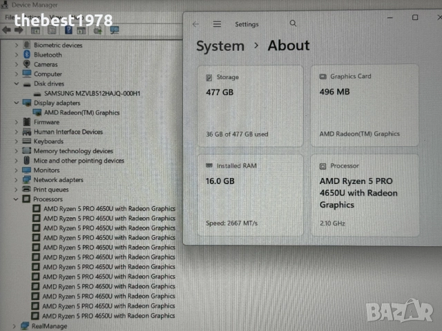 Lenovo T14 Touch`Ryzen 5-4650U/16GB DDR4/512GB NVMe/FHD IPS/Бат 12ч, снимка 10 - Лаптопи за работа - 51269632