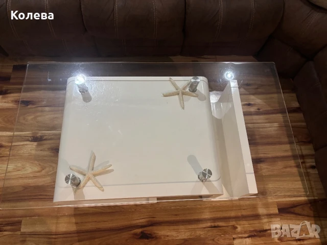 БЯЛА ХОЛНА МАСА КУБ 120/65/44 СМ HOM'IN 81253060004, снимка 3 - Маси - 50783538