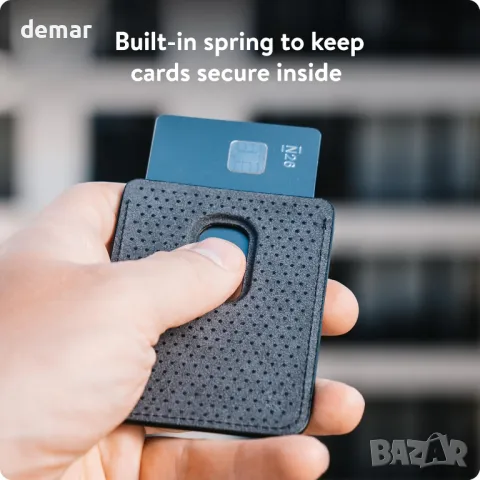 Mous MagSafe магнитен портфейл за мобилен телефон, MagSafe съвместим аксесоар – черна кожа, снимка 4 - Аксесоари за Apple - 47509961