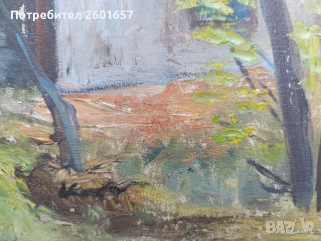 Красива стара авторска картина масло., снимка 3 - Картини - 48117903