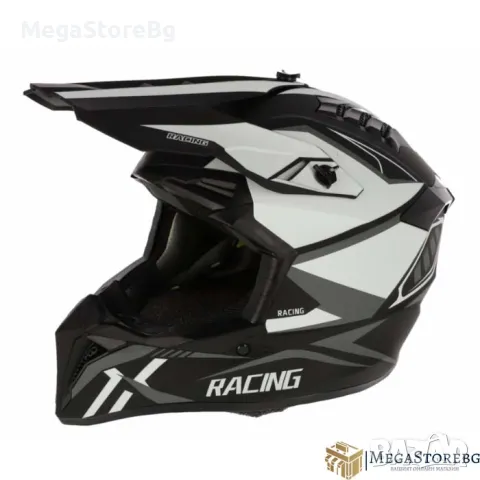 Kрос Каска мото 127 размер - M - BLACK and WHITE 2