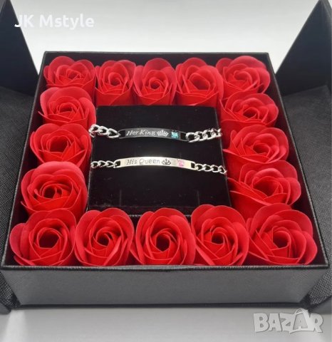 Романтична кутия с червени рози , снимка 4 - Романтични подаръци - 44105115
