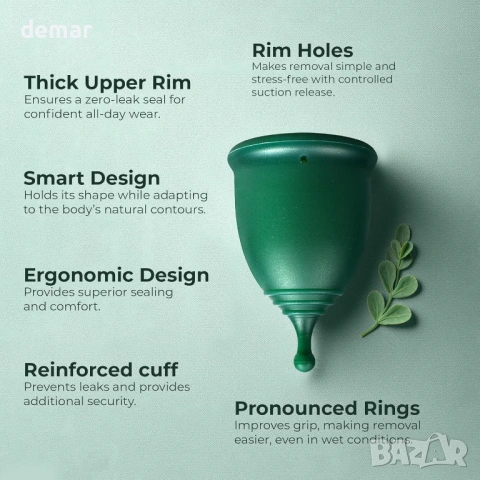 Комплект от 2 менструални чашки и апликатор SHORDY, голяма и малка, снимка 2 - Други - 53594528