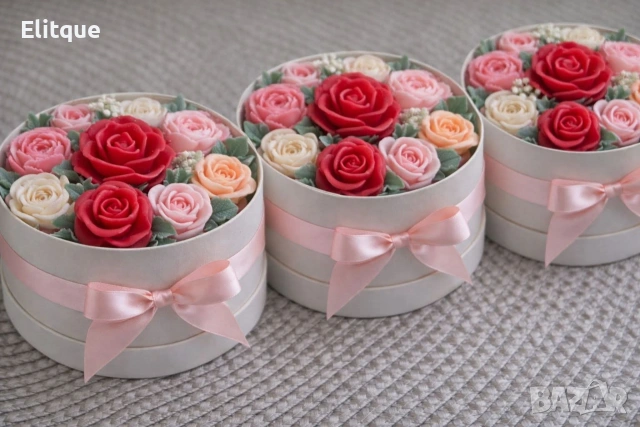 сапунени цветя в кутия 