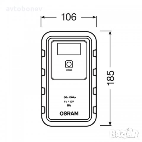 SМАRТ зарядно устройство за акумулатор OSRAM 906 - 6/12V,6A, снимка 8 - Аксесоари и консумативи - 35434410
