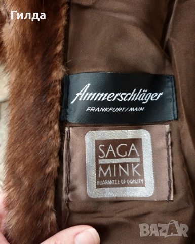 Saga Mink дълго палто норка визон L, снимка 10 - Палта, манта - 52410780