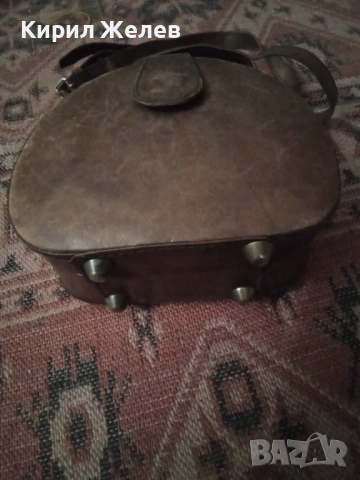 Кръгла кожена чанта 53732, снимка 2 - Чанти - 53447217