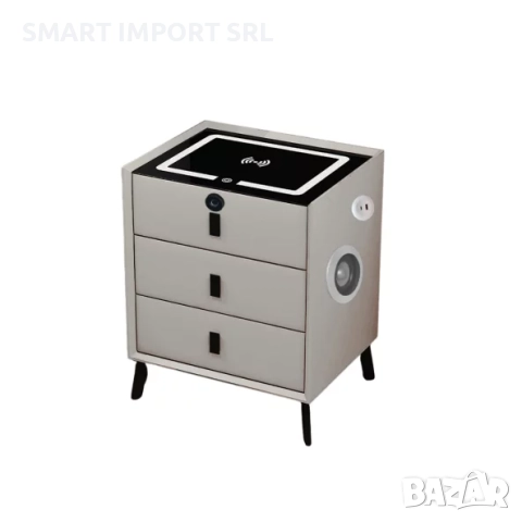 Интелигентно нощно шкафче Smart Heater, USB и Type-C порт, Bluetooth, бял