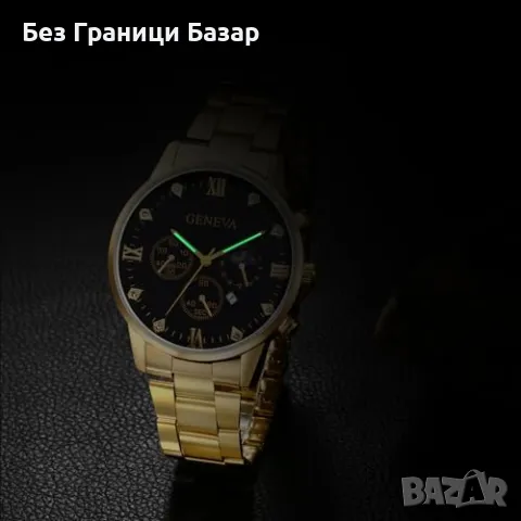 Нов Елегантен мъжки часовник, неръждаема стомана, аналогов дисплей, снимка 3 - Мъжки - 48879429