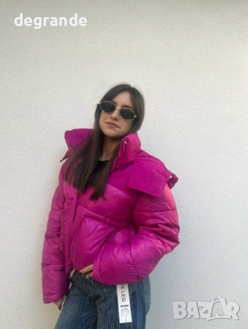 ШОК ЦЕНА Дамско яке в Циклама с ръкавички, снимка 3 - Якета - 52842602