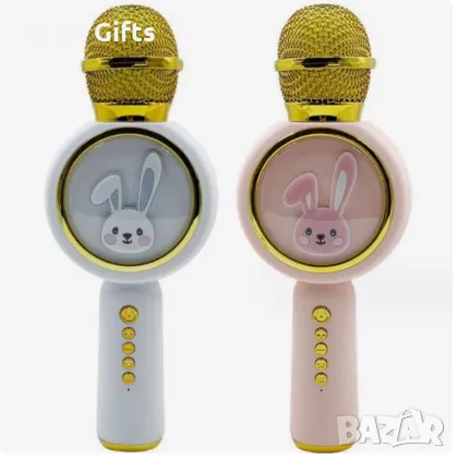 Детски караоке микрофон Baby Rabbit X6 – Bluetooth, светлини и звук, със зайче, снимка 9 - Микрофони - 50386172