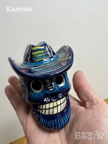 Череп мексикански керамичен оригинален сувенир , снимка 6 - Други ценни предмети - 49034311