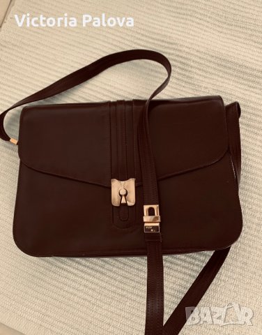Стилна vintage чанта ALMADA  цвят тъмен шоколад, снимка 12 - Чанти - 37627048
