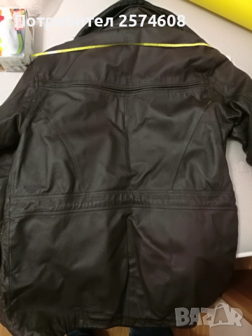 Мъжко кожено палто, 57 см м/у раменете, снимка 5 - Палта - 51749351