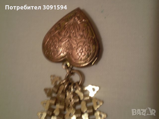 рядак  възрожденски накит от дубле с пандетев сърце, снимка 8 - Антикварни и старинни предмети - 35196588