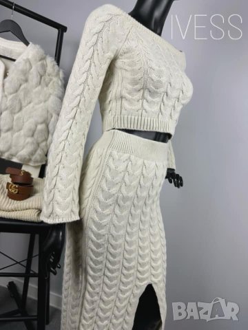 Плетен сет / комплект пола с блуза , снимка 5 - Поли - 43318291
