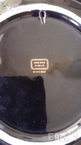 чиния за стена, порцелан, Гърция, ръчно рисувана и 24 карата злато, снимка 2 - Декорация за дома - 33099769