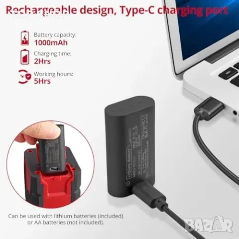 Нов Самонивелиращ се лазерен нивелир 100 фута с Type-C зареждане, зелен, снимка 5 - Гедорета - 49589207