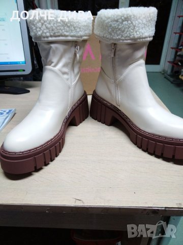  НАМАЛЕНИЕ-Дамски боти м. 591 светло бежави, снимка 4 - Дамски боти - 38829347