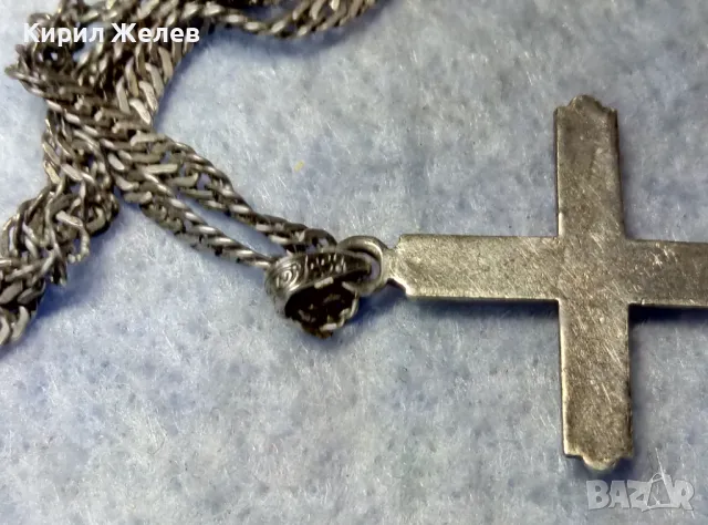 СТАР ОРНАМЕНТИРАН СРЕБЪРЕН КРЪСТ СРЕБРО 835 N с СРЕБЪРНА ВЕРИЖКА СРЕБРО 900 МАЙСТОРСКА РАБОТА 50113, снимка 13 - Антикварни и старинни предмети - 49913117