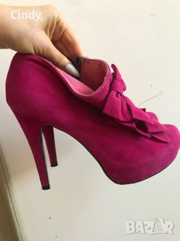 Цикламени Обувки висок ток , снимка 1 - Дамски елегантни обувки - 39778789