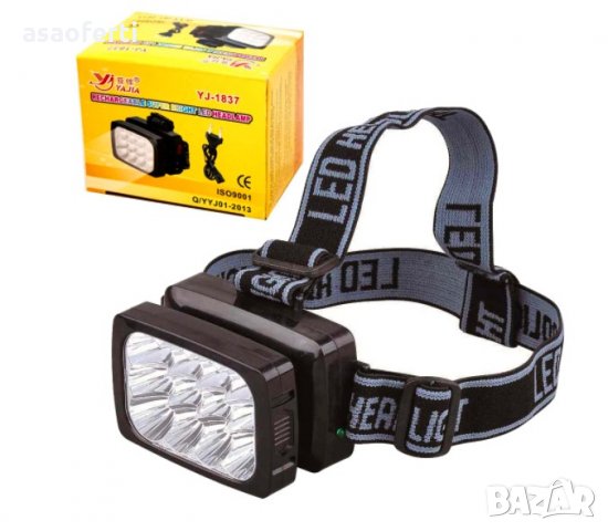 Акумулаторен челник фенер за главаYJ-1837 12 Led, снимка 4 - Къмпинг осветление - 35530434