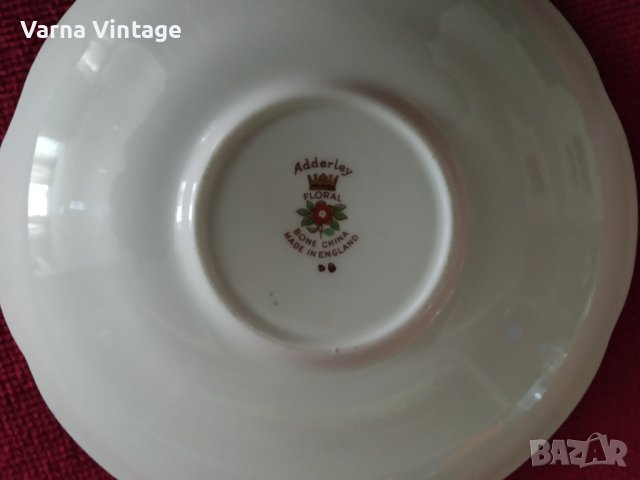 Колекционерска порцеланова чиния. Англия. Adderley Floral. маркирана., снимка 3 - Колекции - 43153602