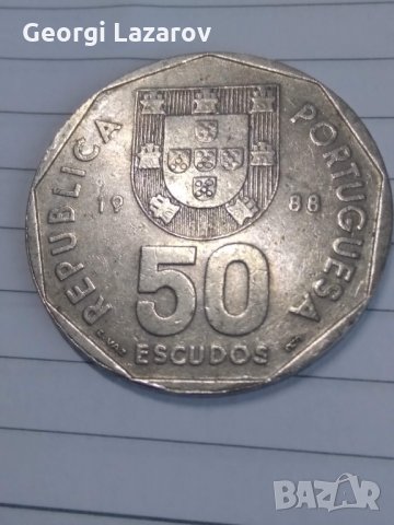 50 ескудо Португалия 1988, снимка 4 - Нумизматика и бонистика - 34844118