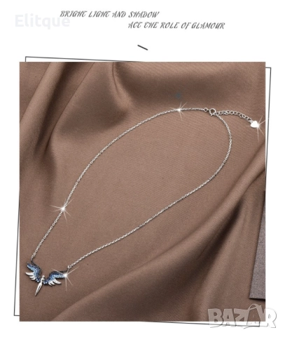 Нежно дамско колие с висулка феникс с камъни  , снимка 4 - Колиета, медальони, синджири - 52889134