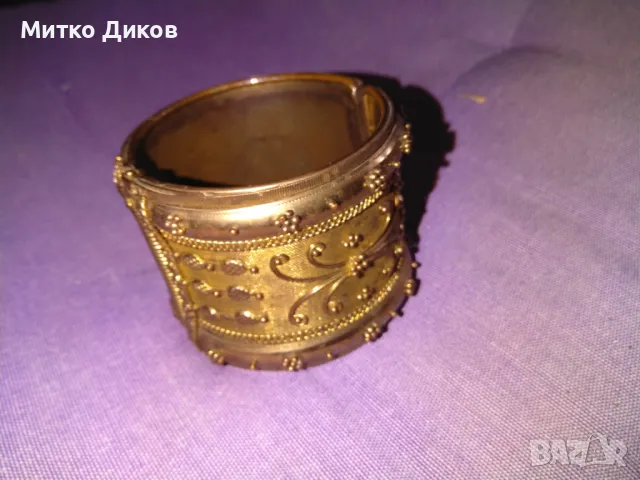 Месингова гривна №12 отлична с орнаменти, снимка 4 - Гривни - 47441053