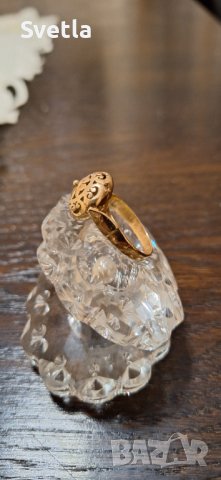 Златен пръстен ръчна изработка, снимка 1 - Пръстени - 43876938