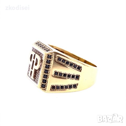 Златен мъжки пръстен 9,72гр. размер:63 14кр. проба:585 модел:21667-3, снимка 2 - Пръстени - 43770718