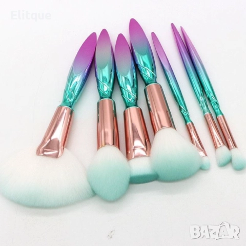 Комплект "Еднорог" от 7 разноцветни четки за грим HZS91, снимка 8 - Други - 52820402