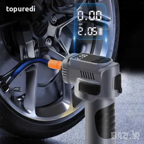 4В1 ПРЕНОСИМ КОМПРЕСОР С JUMP STARTER, ДИСПЛЕЙ, снимка 6 - Вулканизатор, баланс на гуми - 49002323