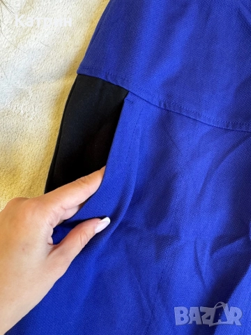 Дамска синя рокля с джобове ESPRIT, снимка 3 - Рокли - 51788458