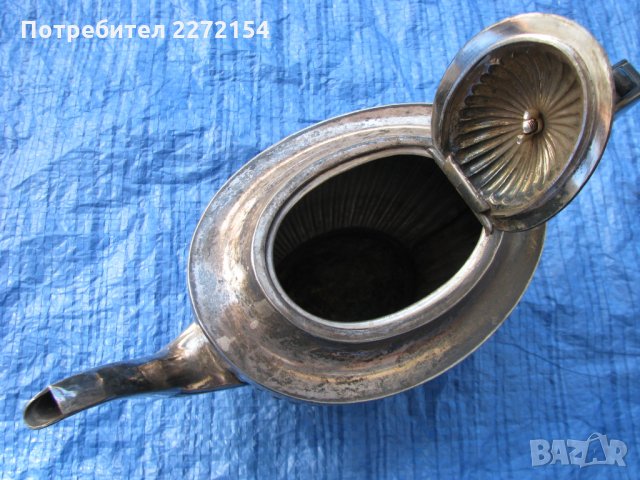 Британски посребрен чайник, снимка 6 - Антикварни и старинни предмети - 28641681