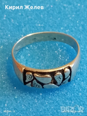 Сребърен пръстен с декорация майсторска ръчна изработка 51108, снимка 2 - Пръстени - 52640032