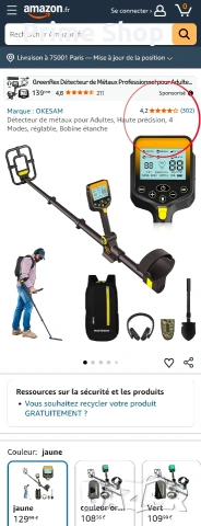 Сгъваем металотърсач, металдетектор с дисплей, USB-C зареждане и чанта, снимка 2 - Друга електроника - 53527202