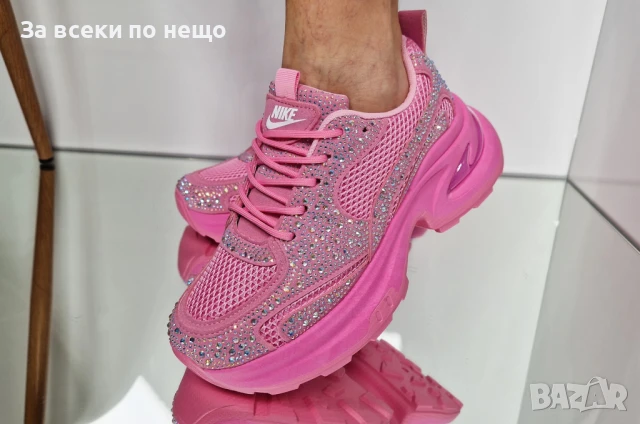 Nike Дамски Розови Маратонки С Кристали👟Дамски Спортни Обувки В Розов Цвят С Камъни Найк Код P686, снимка 8 - Маратонки - 50580184