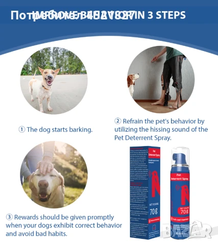 Кучегон Спрей за Спешно Коригиране – 75 мл, Безопасен и Хуманен, Стоп на Лаене, Атаки и Агресия, снимка 9 - За кучета - 50889651