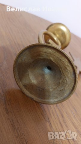 Месингов свещник със звезда, снимка 3 - Антикварни и старинни предмети - 43813652