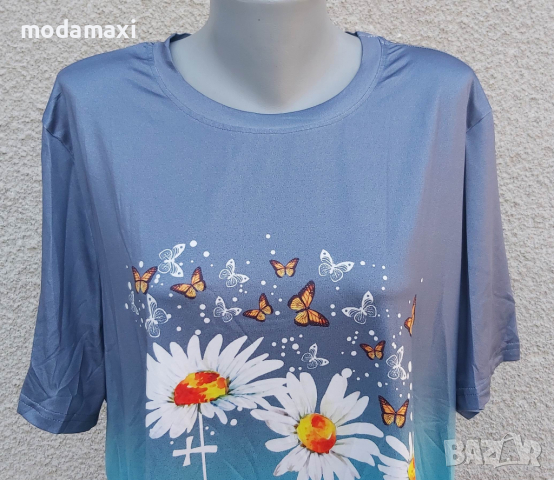 4XL Нова  блуза с маргаритки, снимка 2 - Тениски - 44885017