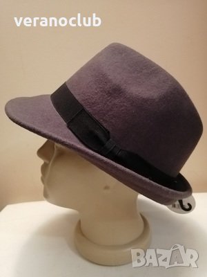 Дамска шапка с периферия Вълнена Сива 58 см, снимка 2 - Шапки - 35169613