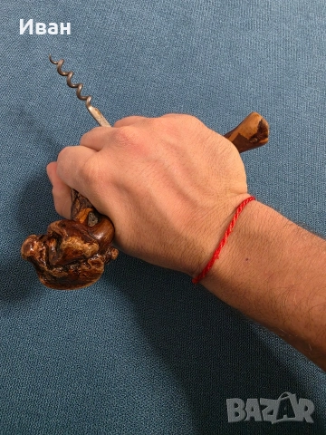 ръчно изработен тирбушон уникат много ергономичен, снимка 3 - Антикварни и старинни предмети - 52578218
