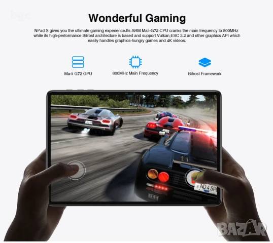 НОВ 10.1" Таблет  N-ONE NPad S 10.1inch Tablet Pad 1280X800 HD 4GB 64GB Android 12 MTK8183 8-Cores 6, снимка 8 - Таблети - 50471465