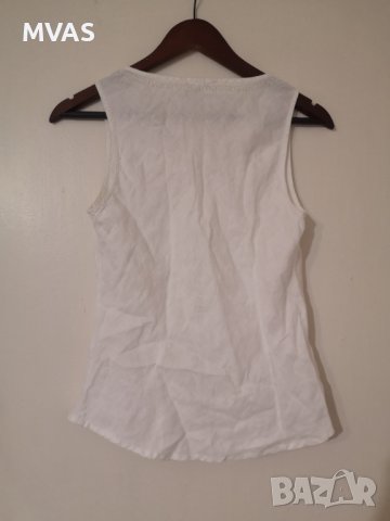 Нов ленен потник H&M бял с мъниста М размер топ, снимка 2 - Потници - 36983474